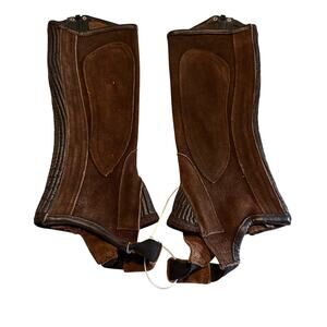 Ovation Suede Stitched Rib 1/2 Chap kids size 8-10